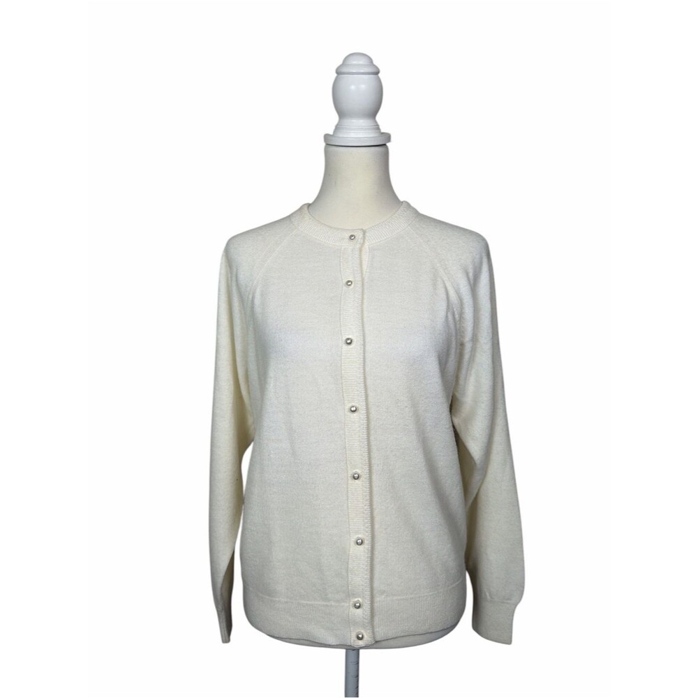 Vintage Designers Originals LuxeLon Cardigan Pearl Button Shabby Chic Timeless